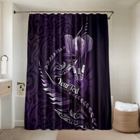 Personalised All Purple New Zealand Darts Bathroom Set Aoteroa Fern Maori Galaxy Style - Polynesian Pride