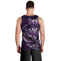 Personalised All Purple New Zealand Darts Men Tank Top Aoteroa Fern Maori Galaxy Style