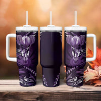 All Purple New Zealand Darts Tumbler With Handle Aoteroa Fern Maori Galaxy Style