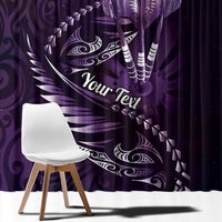 Personalised All Purple New Zealand Darts Window Curtain Aoteroa Fern Maori Galaxy Style