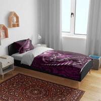 Personalised All Pink New Zealand Darts Bedding Set Aoteroa Fern Maori Galaxy Style
