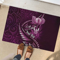 Personalised All Pink New Zealand Darts Rubber Doormat Aoteroa Fern Maori Galaxy Style