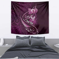 Personalised All Pink New Zealand Darts Tapestry Aoteroa Fern Maori Galaxy Style