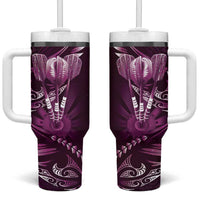 All Pink New Zealand Darts Tumbler With Handle Aoteroa Fern Maori Galaxy Style