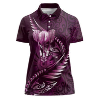 Personalised All Pink New Zealand Darts Women Polo Shirt Aoteroa Fern Maori Galaxy Style