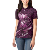 Personalised All Pink New Zealand Darts Women Polo Shirt Aoteroa Fern Maori Galaxy Style