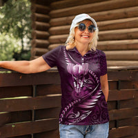 Personalised All Pink New Zealand Darts Women Polo Shirt Aoteroa Fern Maori Galaxy Style