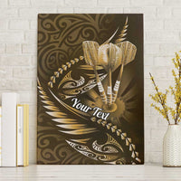 Personalised All Gold New Zealand Darts Canvas Wall Art Aoteroa Fern Maori Galaxy Style
