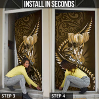 Personalised All Gold New Zealand Darts Door Cover Aoteroa Fern Maori Galaxy Style - Polynesian Pride