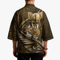 Personalised All Gold New Zealand Darts Kimono Aoteroa Fern Maori Galaxy Style - Polynesian Pride