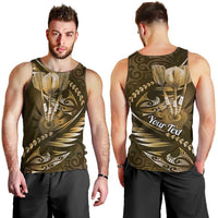 Personalised All Gold New Zealand Darts Men Tank Top Aoteroa Fern Maori Galaxy Style