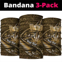 Personalised All Gold New Zealand Darts Neck Gaiter Aoteroa Fern Maori Galaxy Style - Polynesian Pride