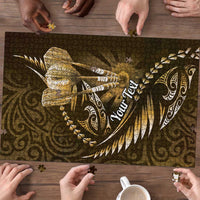 Personalised All Gold New Zealand Darts Puzzle Aoteroa Fern Maori Galaxy Style LT14 - Polynesian Pride