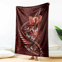 Personalised All Red New Zealand Darts Blanket Aoteroa Fern Maori Galaxy Style