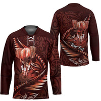 Personalised All Red New Zealand Darts Hockey Jersey Aoteroa Fern Maori Galaxy Style - Polynesian Pride