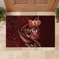 Personalised All Red New Zealand Darts Rubber Doormat Aoteroa Fern Maori Galaxy Style