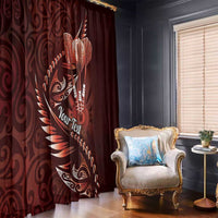 Personalised All Red New Zealand Darts Window Curtain Aoteroa Fern Maori Galaxy Style