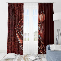 Personalised All Red New Zealand Darts Window Curtain Aoteroa Fern Maori Galaxy Style