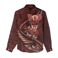 Personalised All Red New Zealand Darts Women Casual Shirt Aoteroa Fern Maori Galaxy Style