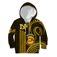 Hawaii Nanakuli High And Intermediate School Kid Hoodie Polynesian Kakau Pattern LT14 Gold - Polynesian Pride