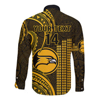 Personalised Hawaii Nanakuli High And Intermediate School Long Sleeve Button Shirt Polynesian Kakau Pattern LT14 - Polynesian Pride