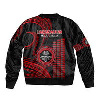 Hawaii Lahainaluna High School Sleeve Zip Bomber Jacket Polynesian Kakau Pattern LT14 - Polynesian Pride