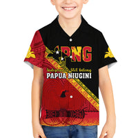 Papua New Guinea Family Matching Summer Maxi Dress and Hawaiian Shirt Independen Stet bilong Papua Niugini Unique Version LT14 Son's Shirt Red - Polynesian Pride