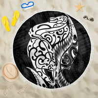 New Zealand Eel Beach Blanket Tuna Aotearoa Maori Patten - Black LT14 One Size 150cm Black - Polynesian Pride