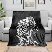 New Zealand Eel Blanket Tuna Aotearoa Maori Patten - Black LT14 - Polynesian Pride