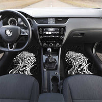 New Zealand Eel Car Mats Tuna Aotearoa Maori Patten - Black LT14 Set 2pcs - Front Black - Polynesian Pride
