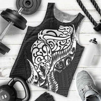 New Zealand Eel Men Tank Top Tuna Aotearoa Maori Patten - Black LT14 - Polynesian Pride