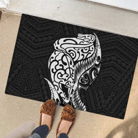 New Zealand Eel Rubber Doormat Tuna Aotearoa Maori Patten - Black LT14 - Polynesian Pride