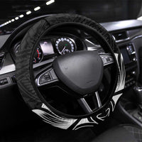 New Zealand Eel Steering Wheel Cover Tuna Aotearoa Maori Patten - Black LT14 Universal Fit Black - Polynesian Pride