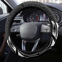 New Zealand Eel Steering Wheel Cover Tuna Aotearoa Maori Patten - Black LT14 - Polynesian Pride