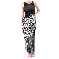 New Zealand Eel Tank Maxi Dress Tuna Aotearoa Maori Patten - Black LT14 Women Black - Polynesian Pride