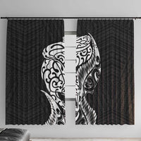 New Zealand Eel Window Curtain Tuna Aotearoa Maori Patten - Black LT14 With Hooks Black - Polynesian Pride