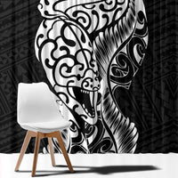 New Zealand Eel Window Curtain Tuna Aotearoa Maori Patten - Black LT14 - Polynesian Pride