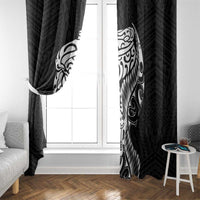 New Zealand Eel Window Curtain Tuna Aotearoa Maori Patten - Black LT14 - Polynesian Pride