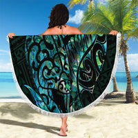 New Zealand Eel Beach Blanket Tuna Aotearoa Maori With Paua Shell - Turquoise LT14 - Polynesian Pride