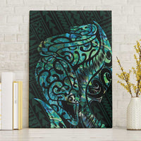 New Zealand Eel Canvas Wall Art Tuna Aotearoa Maori With Paua Shell - Turquoise LT14 Without Frame Turquoise - Polynesian Pride