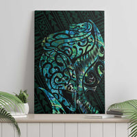 New Zealand Eel Canvas Wall Art Tuna Aotearoa Maori With Paua Shell - Turquoise LT14 - Polynesian Pride