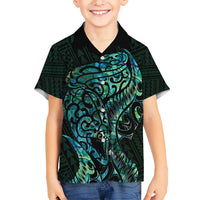 New Zealand Eel Hawaiian Shirt Tuna Aotearoa Maori With Paua Shell - Turquoise LT14 - Polynesian Pride