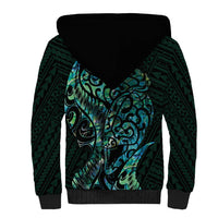 New Zealand Eel Sherpa Hoodie Tuna Aotearoa Maori With Paua Shell - Turquoise LT14 - Polynesian Pride