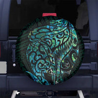 New Zealand Eel Spare Tire Cover Tuna Aotearoa Maori With Paua Shell - Turquoise LT14 - Polynesian Pride