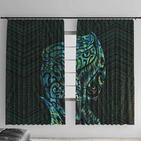 New Zealand Eel Window Curtain Tuna Aotearoa Maori With Paua Shell - Turquoise LT14 With Hooks Turquoise - Polynesian Pride