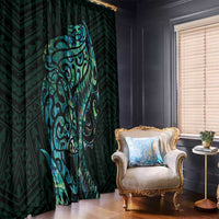 New Zealand Eel Window Curtain Tuna Aotearoa Maori With Paua Shell - Turquoise LT14 - Polynesian Pride