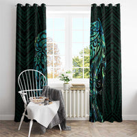 New Zealand Eel Window Curtain Tuna Aotearoa Maori With Paua Shell - Turquoise LT14 - Polynesian Pride