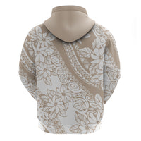 Polynesia Hoodie Polynesian Tropical Flowers Beige Pastel Vibes LT14 - Polynesian Pride