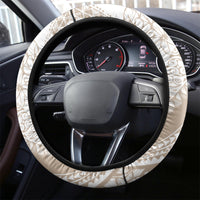 Polynesia Steering Wheel Cover Polynesian Tropical Flowers Begie Pastel Vibes LT14 - Polynesian Pride