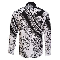polynesia-family-matching-long-sleeve-bodycon-dress-and-hawaiian-shirt-polynesian-tropical-flowers-black-pastel-vibes